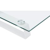  Stalak za monitor bijeli 60 x 35 x 8 cm kaljeno staklo i metal | shoptok.hr