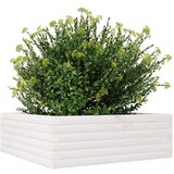  Vrtno cvetlično korito belo 70x70x23 cm trdna borovina | Shoptok.si