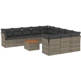 Maison Chic Seti vrtnega pohištva - Vrtna garnitura - Vrtni pohištvo set 12-delna z blazinami siva poli ratan, (21809314) | Shoptok.si