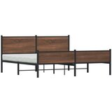 Metalni okvir kreveta bez madraca smeđa boja hrasta 183x213 cm | shoptok.hr