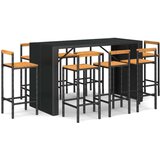  Barska garnitura 9-delna poli ratan in trden les akacije | Shoptok.si