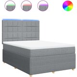  Krevet box spring s madracem svjetlosivi 140x200 cm od tkanine Slike