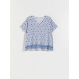 Reserved bluza z vzorcem - modra Cene