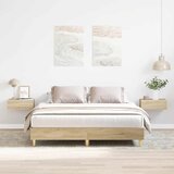 vidaXL Posteljni okvir brez vzmetnice hrast 140x200 cm inženirski les Cene
