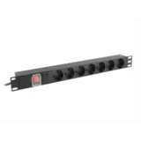 Razvodni PDU panel za rack 19 in, sa 7 utičnih mesta, kabl 2m (aluminijum)