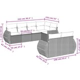  7-dijelni set vrtnih sofa od poliratana s jastucima crni | shoptok.hr