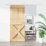  Klizna vrata s priborom za montažu 100x210 cm masivna borovina | shoptok.hr