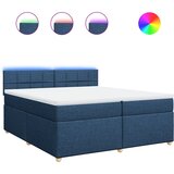 vidaXL Box spring postelja z vzmetnico modra 200x200 cm blago, (21308067) | Shoptok.si