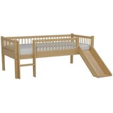 Vipack Podignuti dječji krevet od masivne bukve s toboganom s podnicom 90x200 cm u prirodnoj boji Forrest – | shoptok.hr