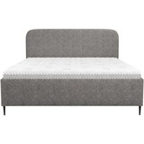 MID.YOU OBLAZINJENA POSTELJA 140 cm x 200 cm , les, tekstil, leseni material rjavosiva | Shoptok.si