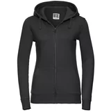 RUSSELL Black women's sweatshirt with hood and zipper Authentic