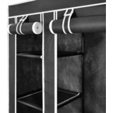  Ormar od Tkanine s Pregradama i Šipkama 45 x 150 x 176 cm Crni | Eponuda.com