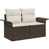  6-dijelni vrtni set sofa s jastučićima smeđi poli ratan | shoptok.hr