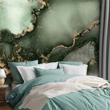  Foto tapeta - Green Watercolour - Abstraction Inspired by Marble Structure 150x105 Premium | shoptok.hr