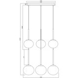  Ondaluce - Visilica na sajli JEWEL 6xE14/10W/230V Ø 55 cm crna/zadimljena crna | Eponuda.com