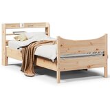 vidaXL Posteljni okvir z vzglavjem bel 75x190 cm trdna borovina | Shoptok.si