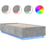  Okvir kreveta s LED svjetlima boja betona 100 x 200 cm drveni | Eponuda.ba