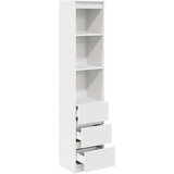 vidaXL Visoka omara bel 37,5x35x180 cm inženirski les | Shoptok.si