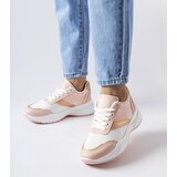Gemre Pink and white sneakers with gold accent duffy | Shoptok.si