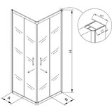 Kolpa San kotna tuš kabina sq line tkk 75 x 90/CH 3838987511281- srebrni profil | Shoptok.si