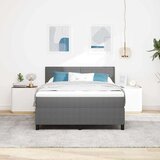 vidaXL Box Spring Bed s madracem & LED svijetlosiva 140x200 cm Tkanina od kordure | shoptok.hr