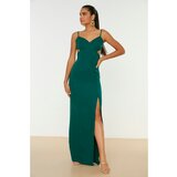 Trendyol Emerald Green Decollete Detailed Evening Dress & Graduation Dress Cene