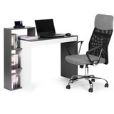 Modern Home Modernhome radni stol s policama crno-bijeli | shoptok.hr