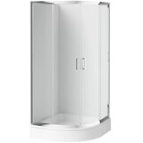 Deante polkrožna tuš kabina funkia kyp 051K - 90 cm, R550, prozorno steklo, srebrni profili | Shoptok.si
