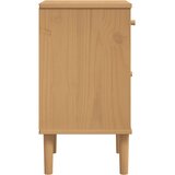  Noćni ormarić SENJA izgled ratana smeđi 40x35x65 cm od borovine | Eponuda.com