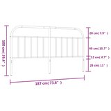  Metalno zamjensko uzglavlje crno 180 cm | shoptok.hr