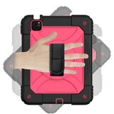 NIKCORP Ovitek za iPad Air 5 / Air 4 / Pro 11, trislojni zaščitni etui s 360° stojalom, naramnim trakom in držalom za pisalo, roza, (5000139067) | Shoptok.si