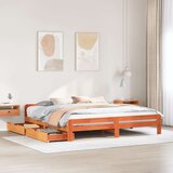 Maison Chic Posteljni okvir - Dvoposteljna postelja - Zakonska postelja brez vzmetnice vošč. rjava 200x200 cm borovina-J4658, (21761155) | Shoptok.si