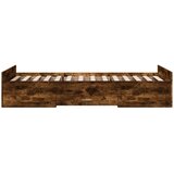  Okvir kreveta s ladicama boja dimljenog hrasta 90x190 cm drveni | shoptok.hr