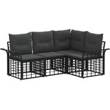  Set vanjskih sofa s jastukom 4 pcs Crna i tamno siva Poliester | shoptok.hr