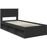  Okvir za krevet Crna 90 x 200 cm Čvrsto borovo drvo | shoptok.hr