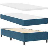 Box Spring Krevet s Madracem Tamno Plavi 100x200 cm Baršun | shoptok.hr