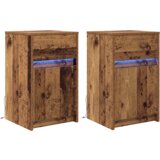  LED noćni ormarić 2 pcs Staro drvo 38 x 34 x 61 cm Iverica | shoptok.hr