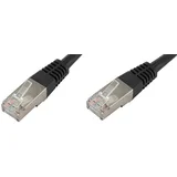 F6TP0\,25SW RJ45 omrežni kabel\, Patch kabel CAT 6 S/FTP 0.25 m črna dvojno zaščiten 1 kos, (20415489)