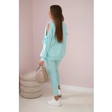 Kesi Set of sweatshirts with a bow on the sleeves and mint leggings | shoptok.hr