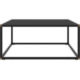  Stolić za kavu crni s crnim staklom 80 x 80 x 35 cm | shoptok.hr