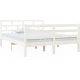 Maison Chic Posteljni okvir - Dvoposteljna postelja - Zakonska postelja bel iz borovine 140x190 cm-J9972, (21769269) | Shoptok.si