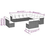 vidaXL 13-dijelni set vrtnih sofa poliratan s jastucima svijetlosivi | shoptok.hr
