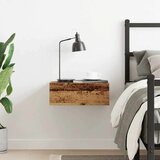 vidaXL Plavajoča nočna omarica Old Wood 40x32x15 cm Inženirski les | Shoptok.si