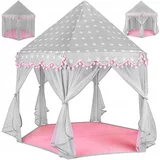  palace šator za djecu 140 cm sivo-ružičasti