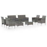 Maison Chic Seti vrtnega pohištva - Vrtna garnitura - Vrtni pohištvo set 8-delna z blazinami poli ratan siva, (21800776) | Shoptok.si