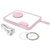 forcell Magnetna Polnilna Postaja 3-v-1 MagSafe in Qi2 z LED Ogledalom 15W, Roza, (5000275926) | Shoptok.si