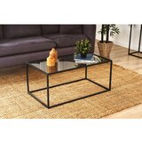 Hanah home Lizbon - Smoked Glass Black Coffee Table