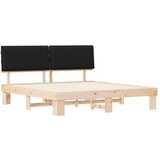  Krevetni okvir s tapiciranim uzglavljem Crna 180 x 200 cm | shoptok.hr