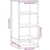  Komoda crna 35,5 x 35 x 76 cm konstruirano drvo i metal | shoptok.hr
