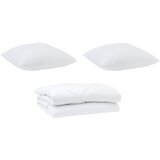 vidaXL Prevleka s blazinami z blazino 3 pcs Bela Mikrofibra, (5000065377) | Shoptok.si